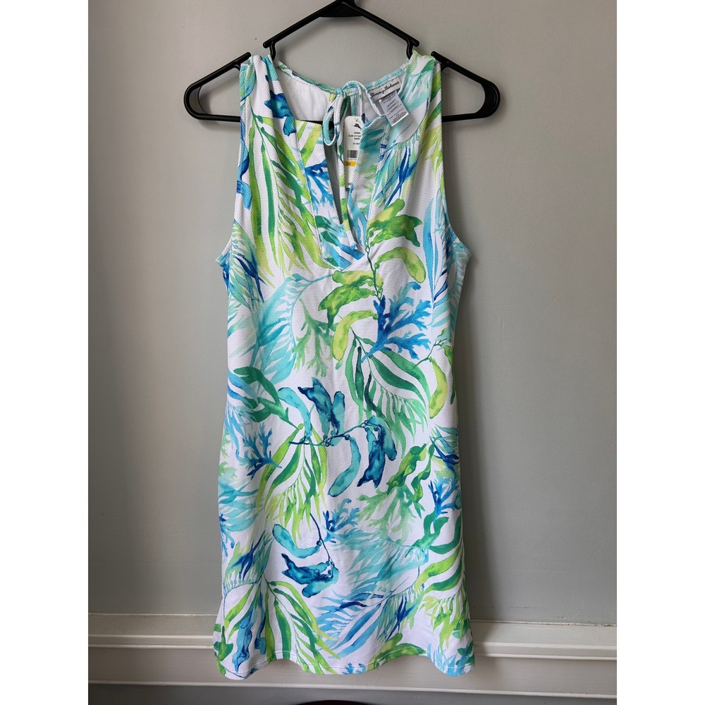 Tommy Bahama Island Cays Seafronds Romper Tropical Blue Green White NWT M